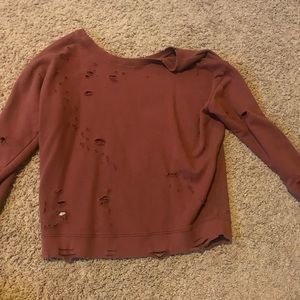 express one eleven distressed sweatshirt